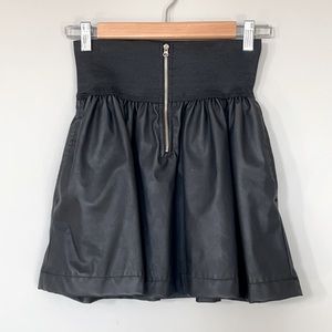 High Waisted Black Skirt with Zippered Front